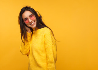 Charming hipster female in bright colors