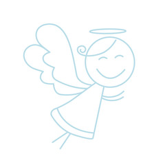 Little angel vector icon. Line angel icon