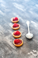 Raspberry tartlet ready to eat
