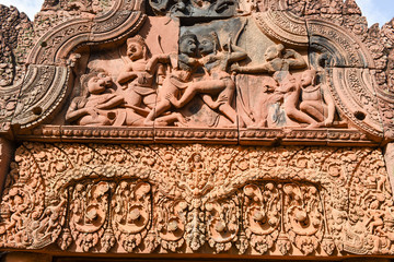 Banteay Srei temple at Siem Reap in Cambodia.