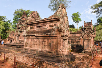 Fototapeta na wymiar Banteay Srei temple at Siem Reap in Cambodia.