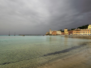 Fototapeta premium The Bay of Silence, Sestri Levante, Liguria, Italy. Out of season.