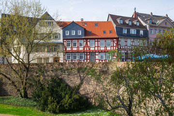 Fototapeta na wymiar Fachwerkhäuser in Frankfurt-Hoechst