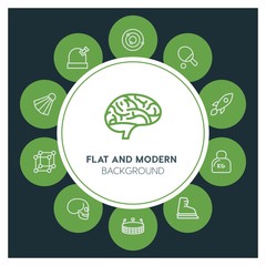 health, science, sports Infographic Circle outline Icons Set. Contains such Icons as  business,  website,  elements,  background,  pattern,  illustration and more. ..Fully Editable. Pixel Perfect