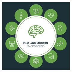 health, science, sports Infographic Circle outline Icons Set. Contains such Icons as  business,  website,  elements,  background,  pattern,  illustration, bow and more. ..Fully Editable. Pixel Perfect