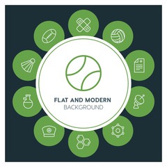 health, science, sports Infographic Circle outline Icons Set. Contains such Icons as  business,  website,  elements,  background,  pattern,  illustration and more. ..Fully Editable. Pixel Perfect