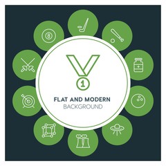 health, science, sports Infographic Circle outline Icons Set. Contains such Icons as  business,  website,  elements,  background,  pattern,  illustration, ice and more. ..Fully Editable. Pixel Perfect