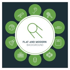 health, science, sports Infographic Circle outline Icons Set. Contains such Icons as  business,  website,  elements,  background,  pattern,  illustration, ear and more. ..Fully Editable. Pixel Perfect