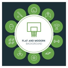 health, science, sports Infographic Circle outline Icons Set. Contains such Icons as  business,  website,  elements,  background,  pattern,  illustration and more. ..Fully Editable. Pixel Perfect