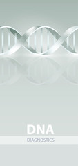 DNA DIAGNOSTICS flaer design. 3d, vector illustration, isolated on white background