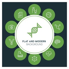 health, science, sports Infographic Circle outline Icons Set. Contains such Icons as  business,  website,  elements,  background,  pattern,  illustration, kit and more. ..Fully Editable. Pixel Perfect