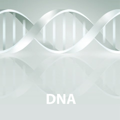 Dna. 3d stile, vector illustration, on gray background