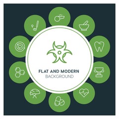 health, science, sports Infographic Circle outline Icons Set. Contains such Icons as  business,  website,  elements,  background,  pattern,  illustration and more. ..Fully Editable. Pixel Perfect
