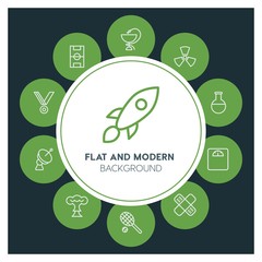 health, science, sports Infographic Circle outline Icons Set. Contains such Icons as  business,  website,  elements,  background,  pattern,  illustration and more. ..Fully Editable. Pixel Perfect