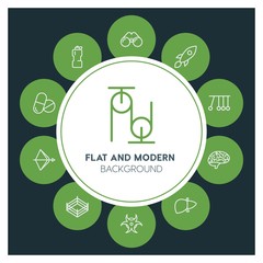 health, science, sports Infographic Circle outline Icons Set. Contains such Icons as  business,  website,  elements,  background,  pattern,  illustration, bow and more. ..Fully Editable. Pixel Perfect