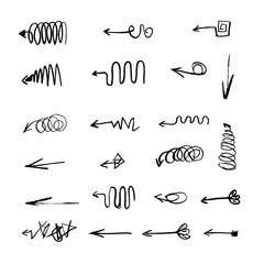 hand drawn arrows. Vector isolatedelements