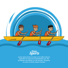 Water sport cartoons rafling vector illustration graphic design