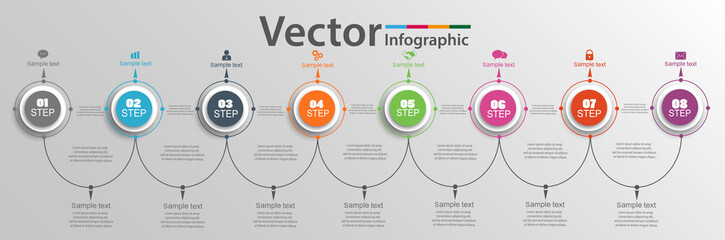 Vector circle infographic. Template for diagram, graph, presentation and chart. Business concept, parts, steps or processes. Eps 10