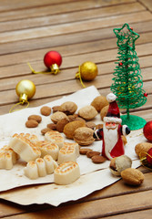 Marzipan traditional sweets,  christmas card