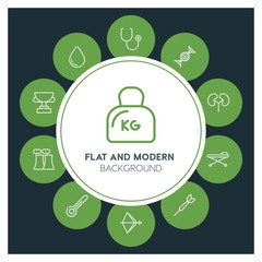 health, science, sports Infographic Circle outline Icons Set. Contains such Icons as  business,  website,  elements,  background,  pattern,  illustration, bow and more. ..Fully Editable. Pixel Perfect