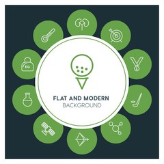 health, science, sports Infographic Circle outline Icons Set. Contains such Icons as  business,  website,  elements,  background,  pattern,  illustration, ice and more. ..Fully Editable. Pixel Perfect