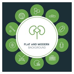 health, science, sports Infographic Circle outline Icons Set. Contains such Icons as  business,  website,  elements,  background,  pattern,  illustration and more. ..Fully Editable. Pixel Perfect