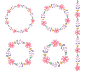 Wreath and brush of wild flowers.