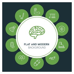 health, science, sports Infographic Circle outline Icons Set. Contains such Icons as  business,  website,  elements,  background,  pattern,  illustration and more. ..Fully Editable. Pixel Perfect
