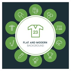 health, science, sports Infographic Circle outline Icons Set. Contains such Icons as  business,  website,  elements,  background,  pattern,  illustration and more. ..Fully Editable. Pixel Perfect