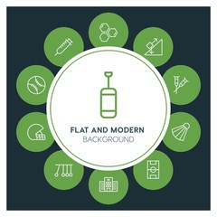 health, science, sports Infographic Circle outline Icons Set. Contains such Icons as  business,  website,  elements,  background,  pattern,  illustration and more. ..Fully Editable. Pixel Perfect