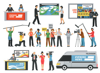 Journalists News Icons Set