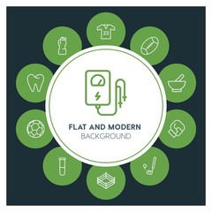 health, science, sports Infographic Circle outline Icons Set. Contains such Icons as  business,  website,  elements,  background,  pattern,  illustration and more. ..Fully Editable. Pixel Perfect