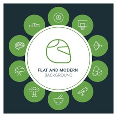 health, science, sports Infographic Circle outline Icons Set. Contains such Icons as  business,  website,  elements,  background,  pattern,  illustration, bow and more. ..Fully Editable. Pixel Perfect