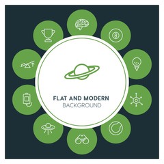 health, science, sports Infographic Circle outline Icons Set. Contains such Icons as  business,  website,  elements,  background,  pattern,  illustration, ufo and more. ..Fully Editable. Pixel Perfect