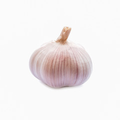 Garlic on white background.