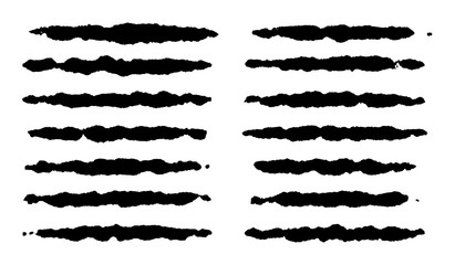 set of vector brush strokes