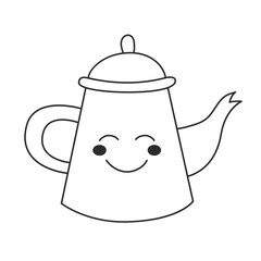 Tea pot with smile vector illustration