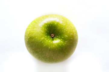 Green apple on white background