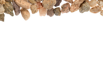 Small stones on white background