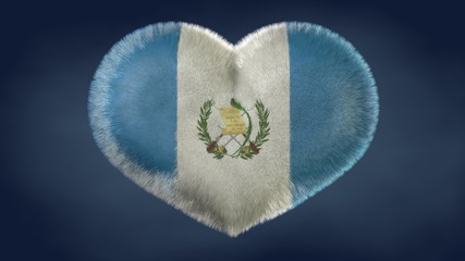 Cuore bandiera del Guatemala.