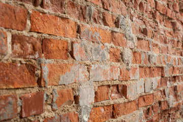 Old red brick wall