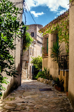Street in the old town of Tossa de Mar, Spain.
