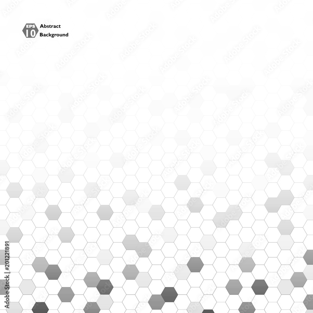 Poster abstract background of dimension grey shapes in pentagons. white and grey texture. illustration vect
