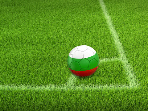 Soccer football with Bulgarian flag