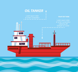 oil industry with ship freighter vector illustration design