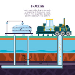 oil industry with fracking process vector illustration design