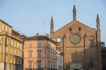 Fototapeta premium Piacenza: Piazza Cavalli, main square of the city