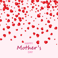 Red hearts confetti. Vector illustration.