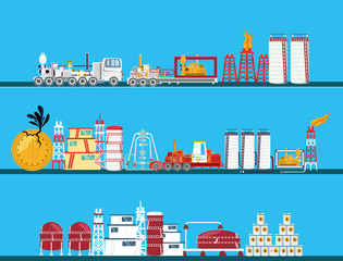 oil industry with refinery plant vector illustration design