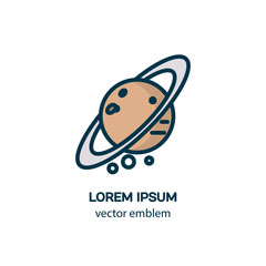 Planet icon white background.